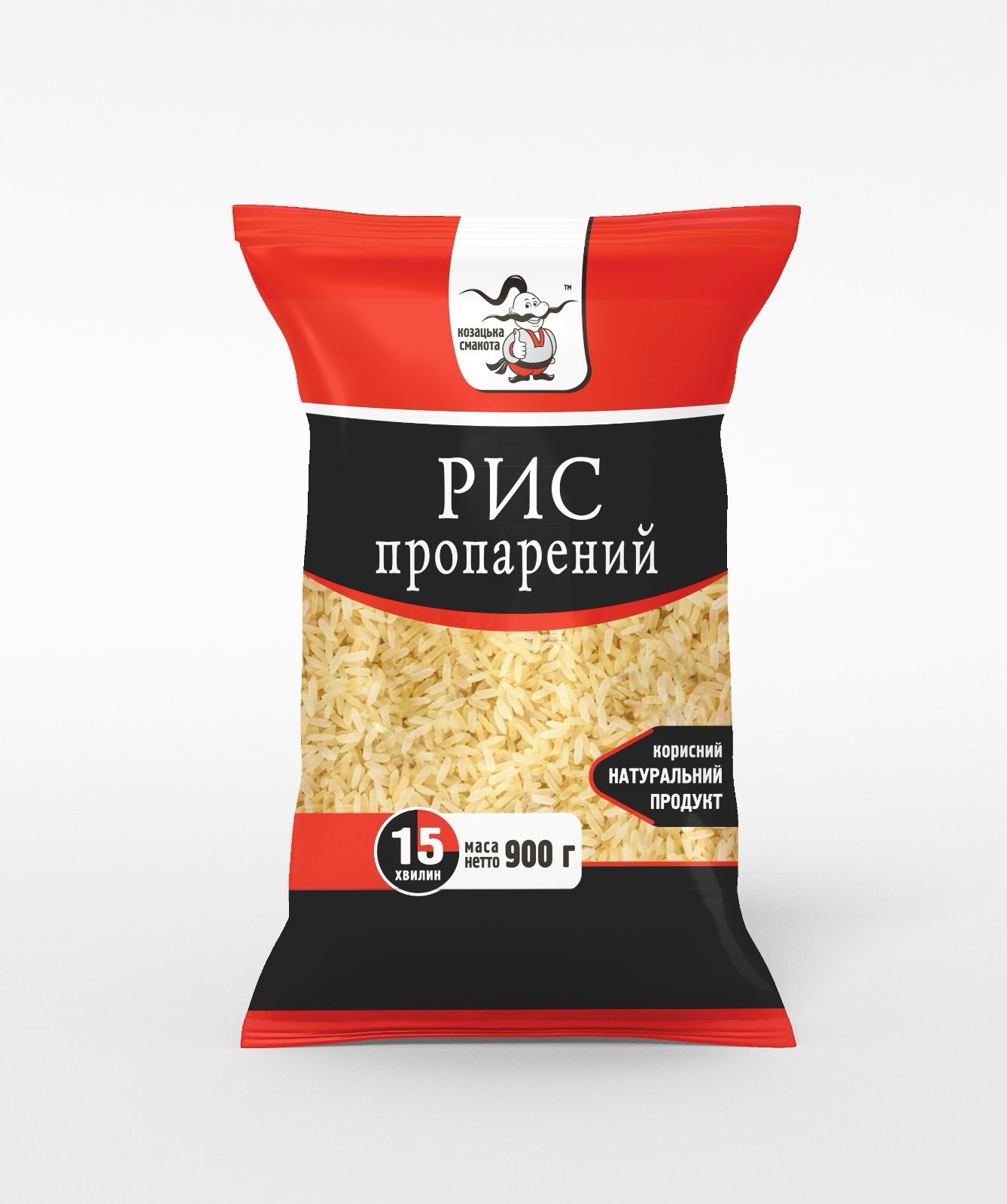 Рис довгозернистий пропарений 900 г. ТМ Козацька Смакота